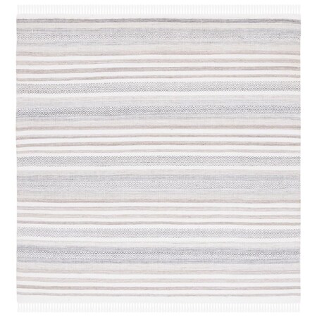 Safavieh 6 x 6 ft. Kilim Contemporary Hand Woven Square Rug Ivory & Charcoal KLM275H-6SQ
